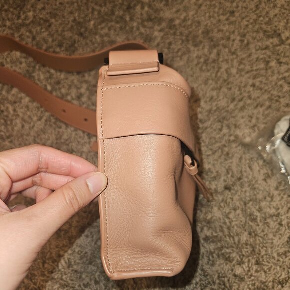 All Saints Colette Leather Crossbody Bag Elasto/Mauve Pink - Picture 6 of 11